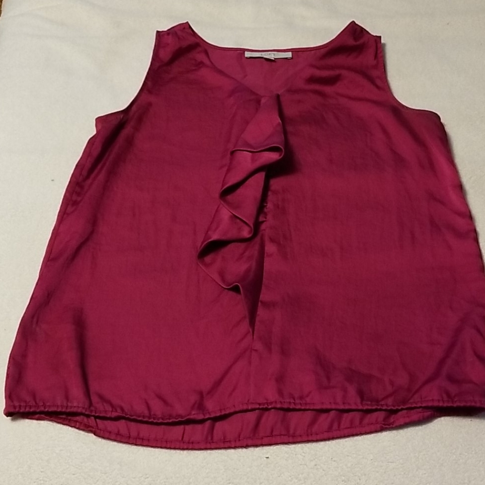 Loft Sleeveless Blouse with Ruffle front